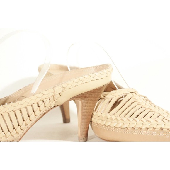 Ulla Johnson Woven Panel Mules Heels Latte Brown Basket Weave Braided 41 Shoes - Picture 10 of 16